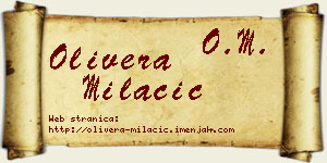 Olivera Milačić vizit kartica